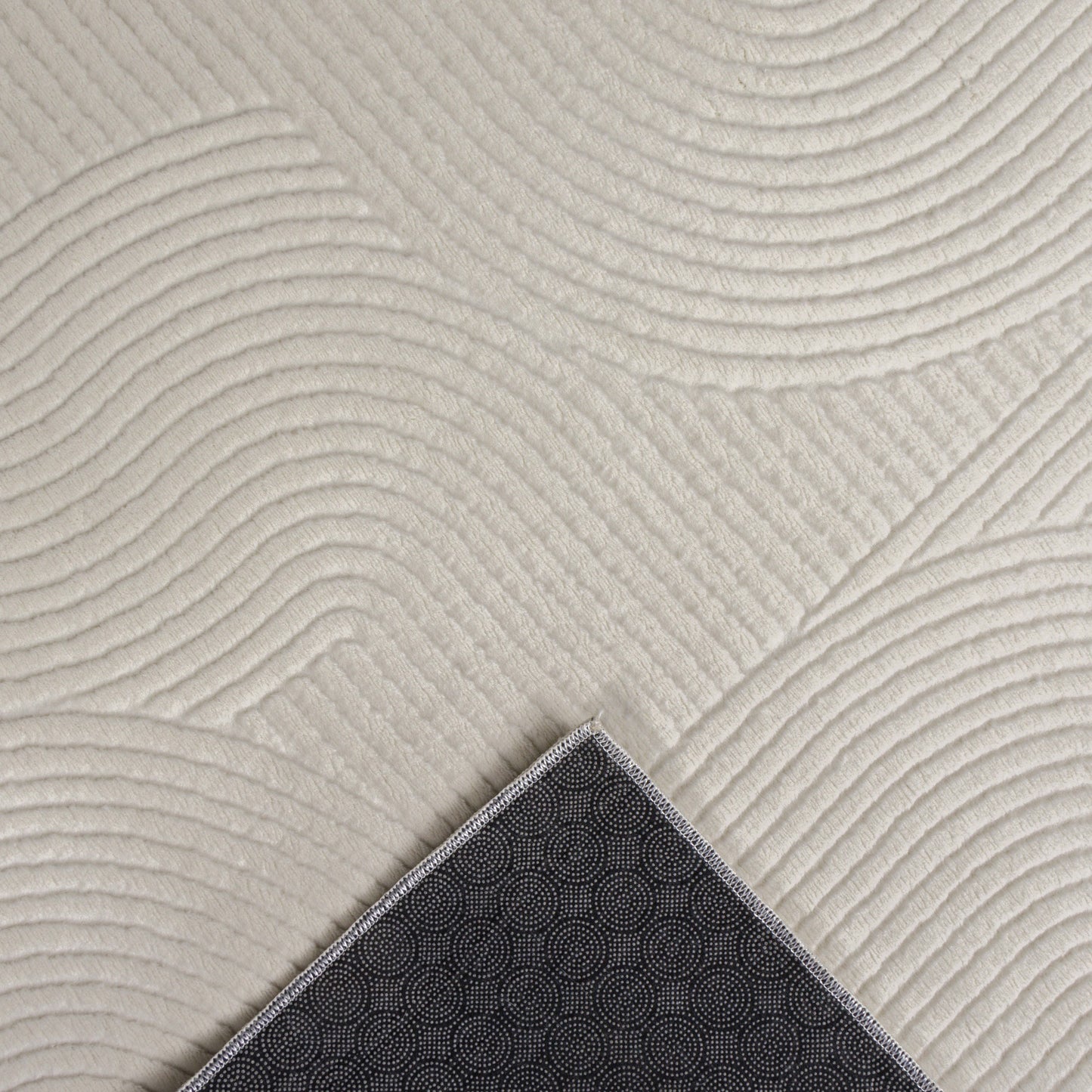 Tapis crème à motifs géométriques lavable en machine - STILO 390