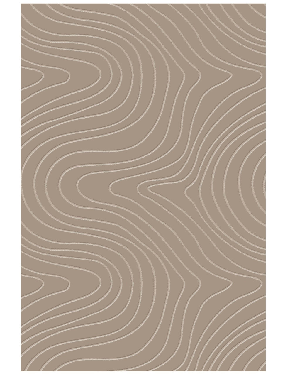 Tapis crème à motifs circulaires lavable en machine - STILO 01
