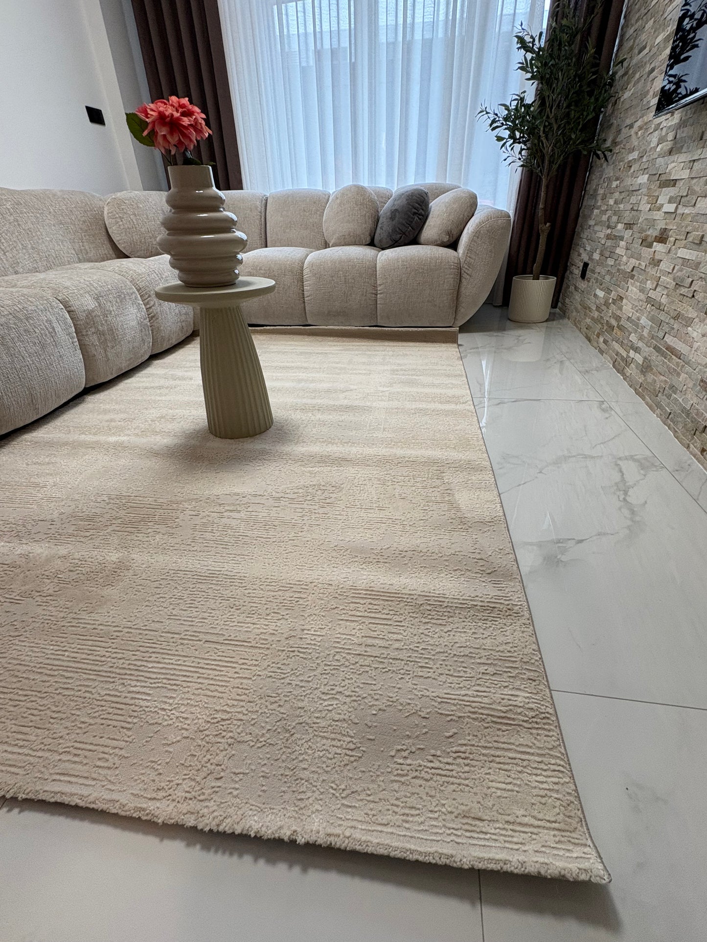 Tapis beige moderne - Pour salon et chambre - SIGNO 05