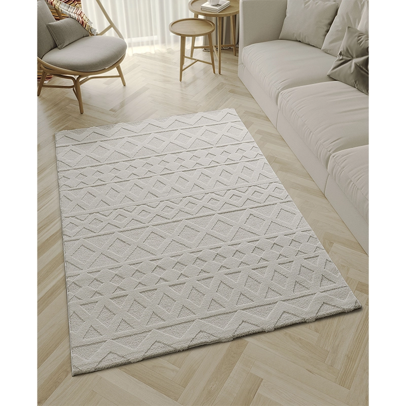 Tapis crème à motifs géométriques– Pour salon et chambre - ELIO 54