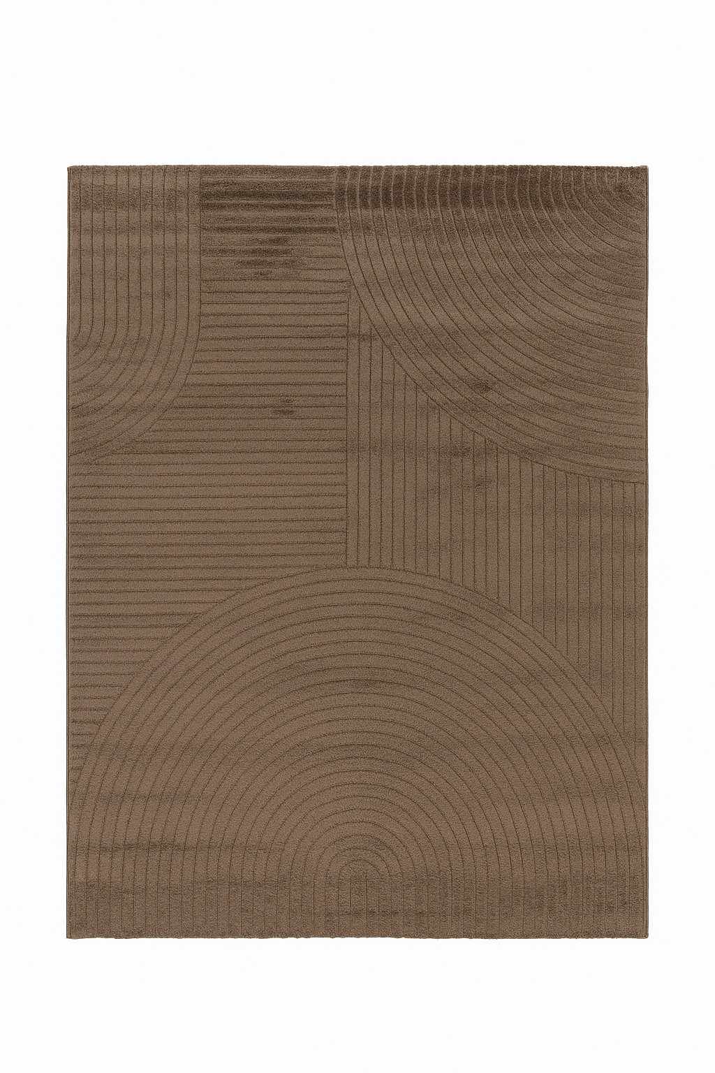 Tapis brun à motifs géométriques– Pour salon et chambre - ELIO 52