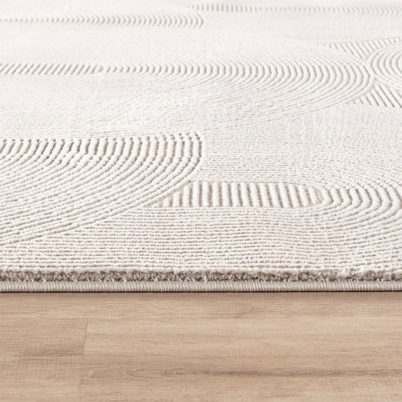 Tapis à motifs géométrique, poils courts, couleur taupe- Pour salon et chambre- SIGNO 02