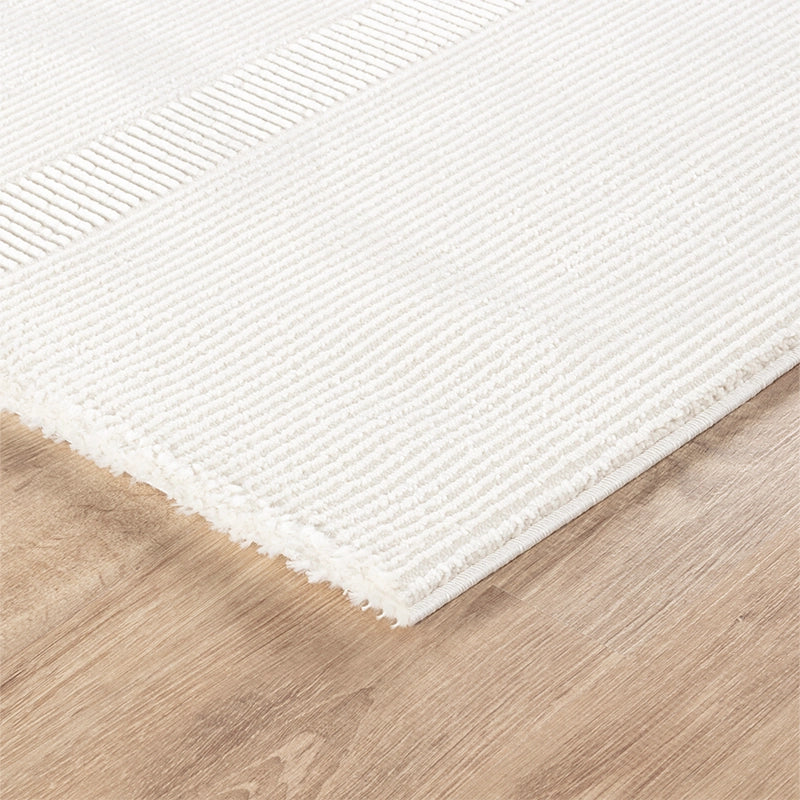 Tapis à motifs géométrique, poils courts, couleur crème- Pour salon et chambre- SIGNO 02
