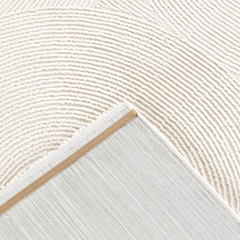 Tapis à motifs géométrique, poils courts, couleur crème- Pour salon et chambre- SIGNO 02