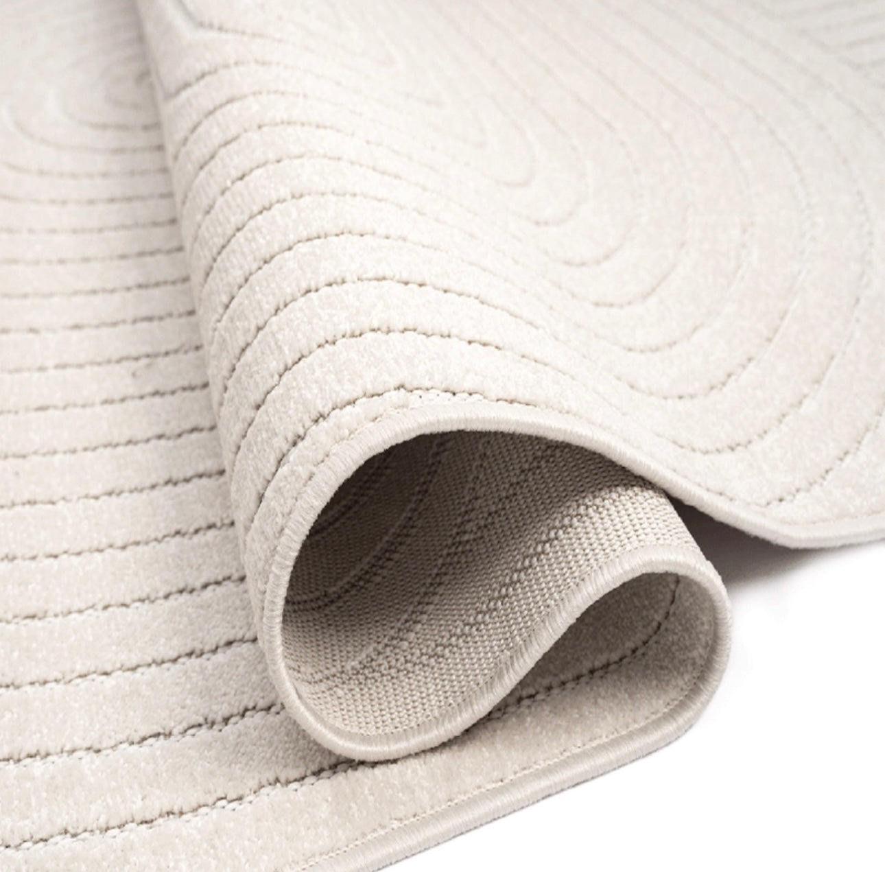 Tapis tissé à plat intérieur et extérieur, couleur crème, Tenerife 260