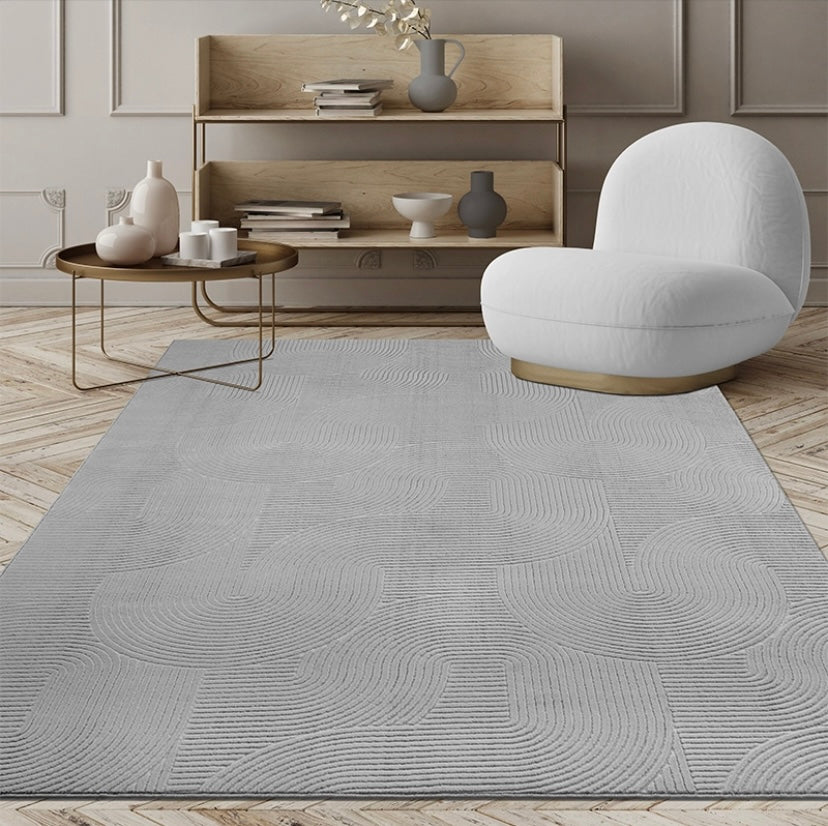 Tapis gris à motifs géométriques lavable en machine - STILO 390