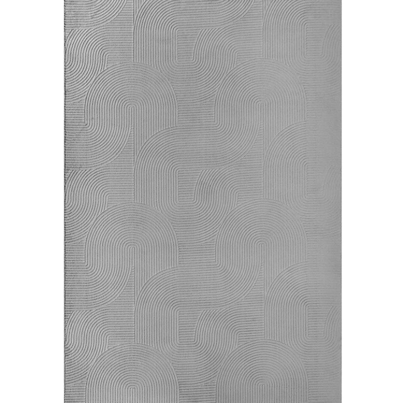 Tapis gris à motifs géométriques lavable en machine - STILO 390