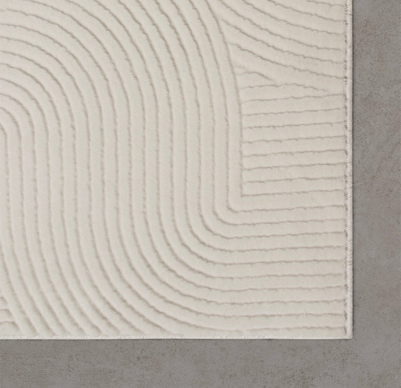 Tapis crème à motifs géométriques lavable en machine - STILO 390