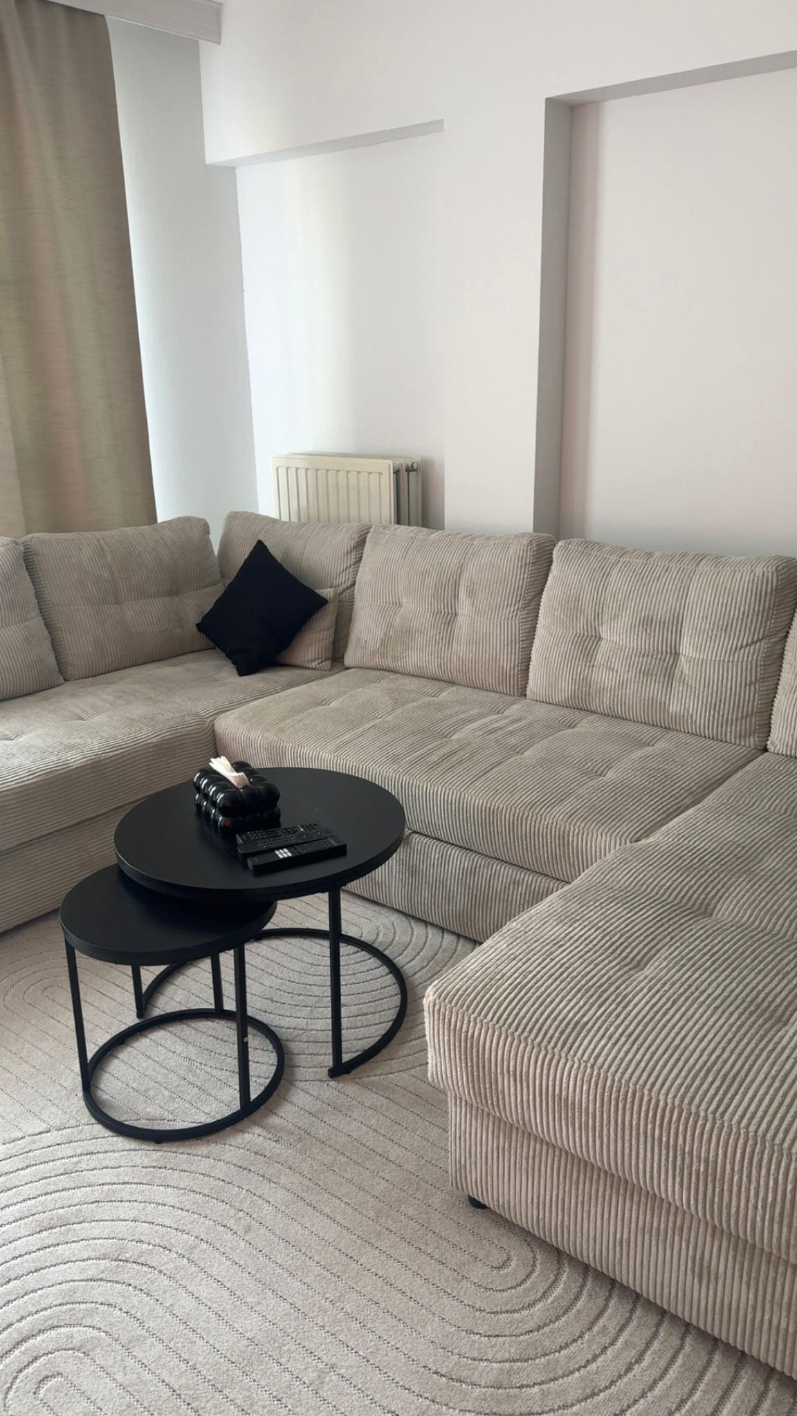 Tapis tissé à plat intérieur et extérieur, couleur crème, Tenerife 260
