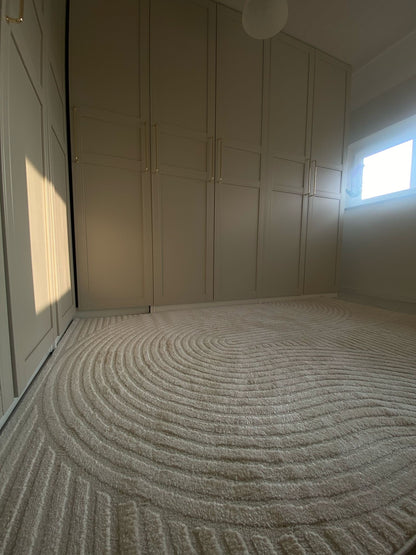 Tapis crème à motifs géométriques– Pour salon et chambre - ELIO 51