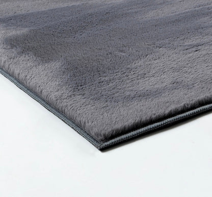 Tapis à poils doux- Lavable en machine- Couleur Anthracite