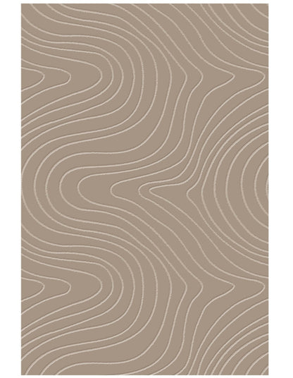 Tapis crème à motifs circulaires lavable en machine - STILO 01