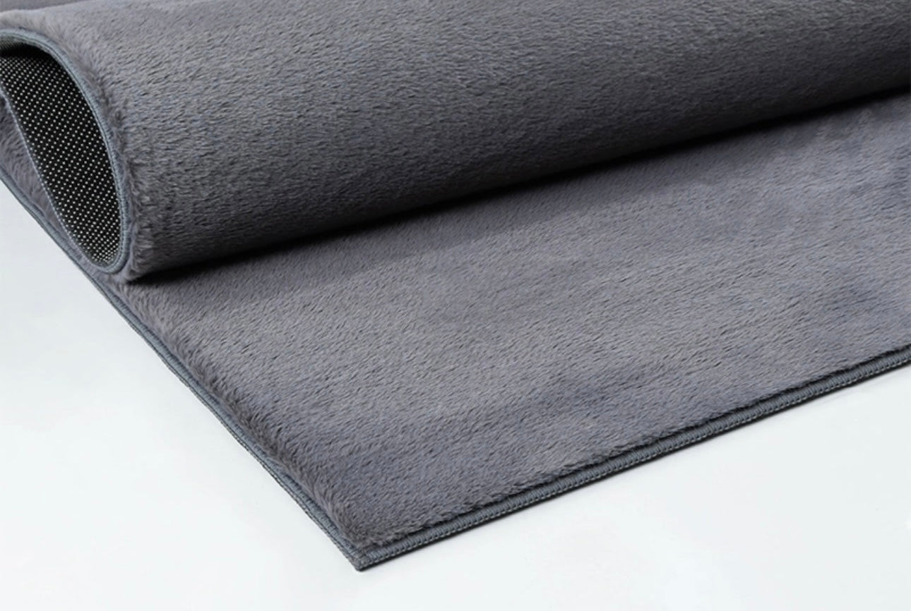 Tapis à poils doux- Lavable en machine- Couleur Anthracite