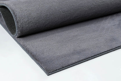 Tapis à poils doux- Lavable en machine- Couleur Anthracite
