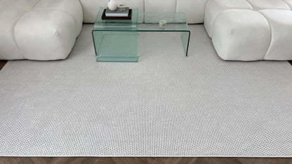 Tapis Bouclé Effet Laine Minimaliste - MIRA 01 Crème