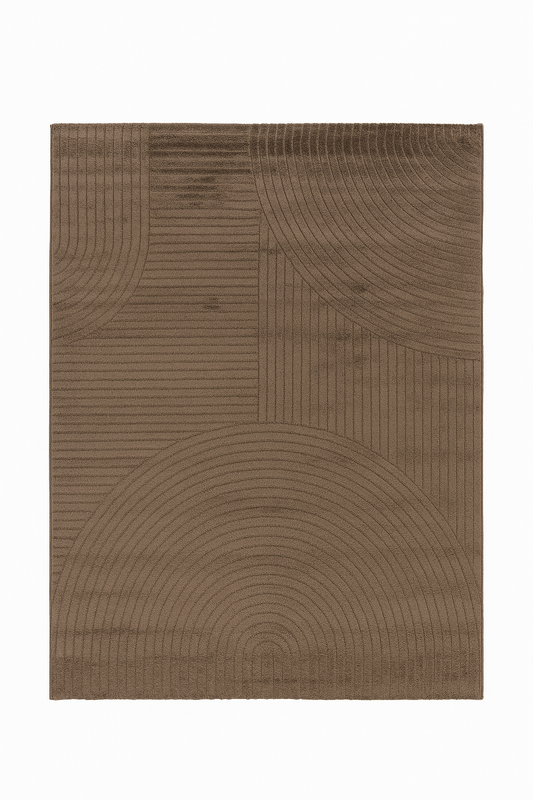 Tapis brun à motifs géométriques– Pour salon et chambre - ELIO 52