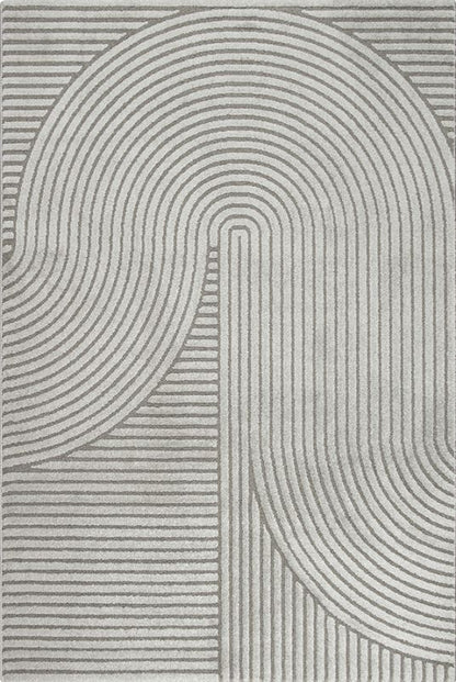 Tapis gris à motifs géométriques– Pour salon et chambre - ELIO 51