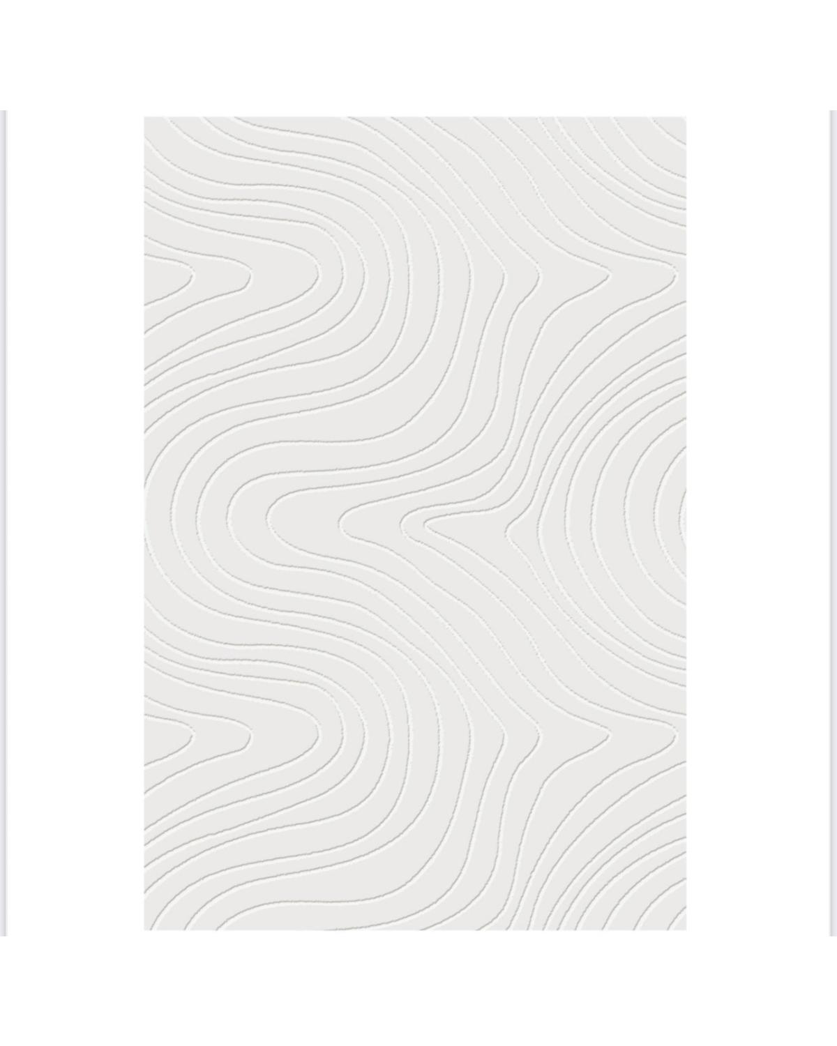 Tapis de luxe STILO 01 crème détouré sur fond blanc montrant le relief 3D.