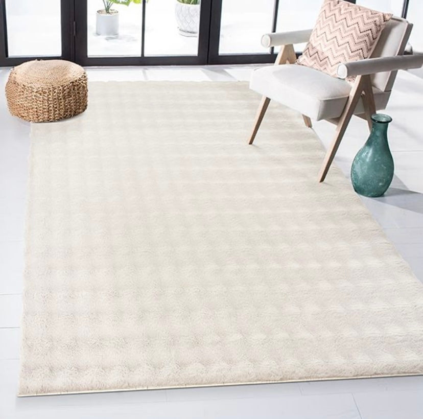 Tapis Bubble crème à motifs de bulles en relief 3D