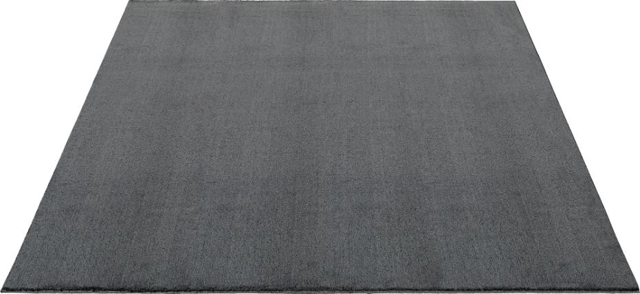 Vue du tapis rectangulaire LOFT anthracite sur fond neutre, modèle épais et lavable de haute qualité.