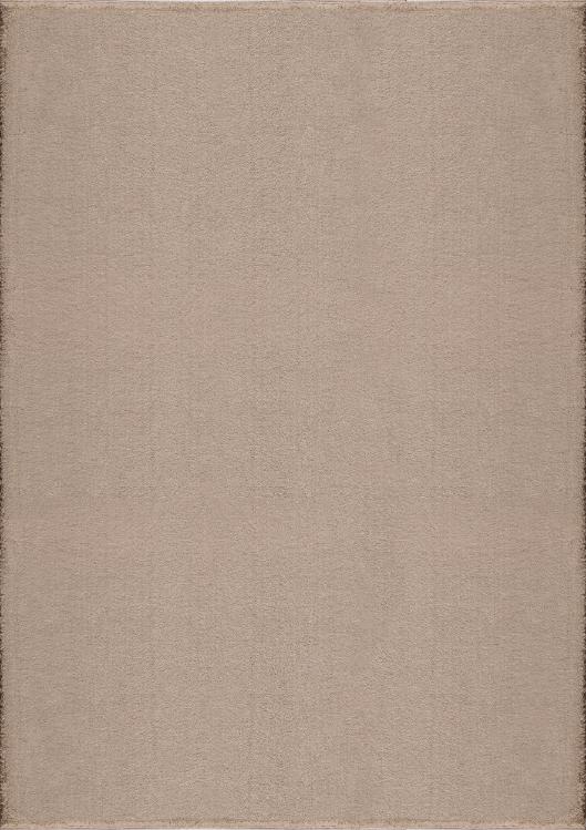 Présentation du tapis rectangulaire LOFT beige foncé sur fond neutre, modèle robuste et facile d'entretien.