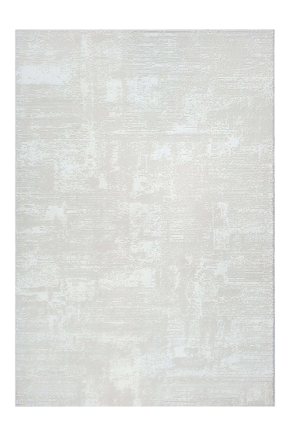 Tapis rectangulaire SIGNO 05 crème à motifs lignés présenté sur fond blanc, style épuré et moderne.