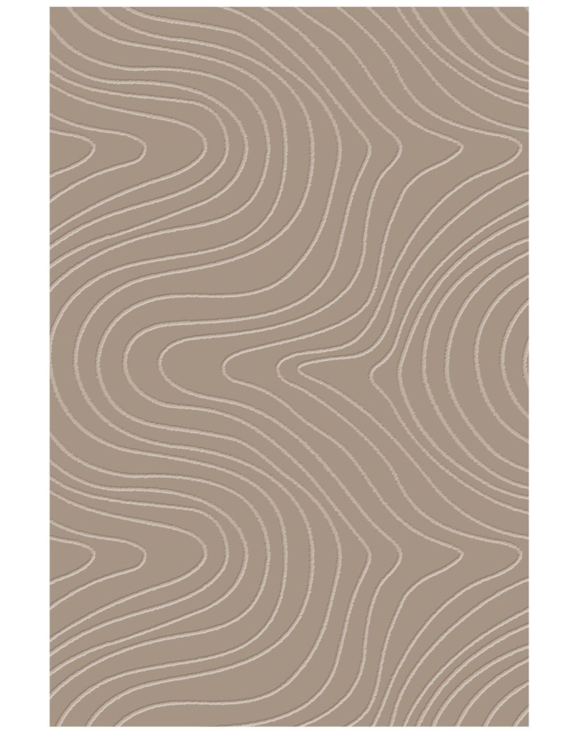 Tapis taupe à motifs circulaires lavable en machine - STILO 01