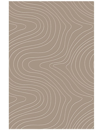 Tapis taupe à motifs circulaires lavable en machine - STILO 01